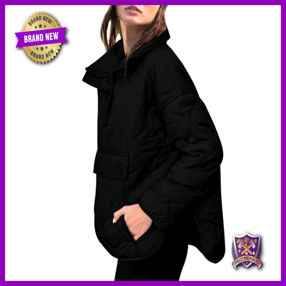 Oversized Puffer Jacket Pullover Quilted Lightwei… - image 3